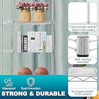 Vista 4 de 6-Tier Wire Shelving Unit Height Adjustable Metal Standing Storage Shelf Rack for Pantry Kitchen Bathroom Laundry Garage Closet 17.1L x 12.4W x