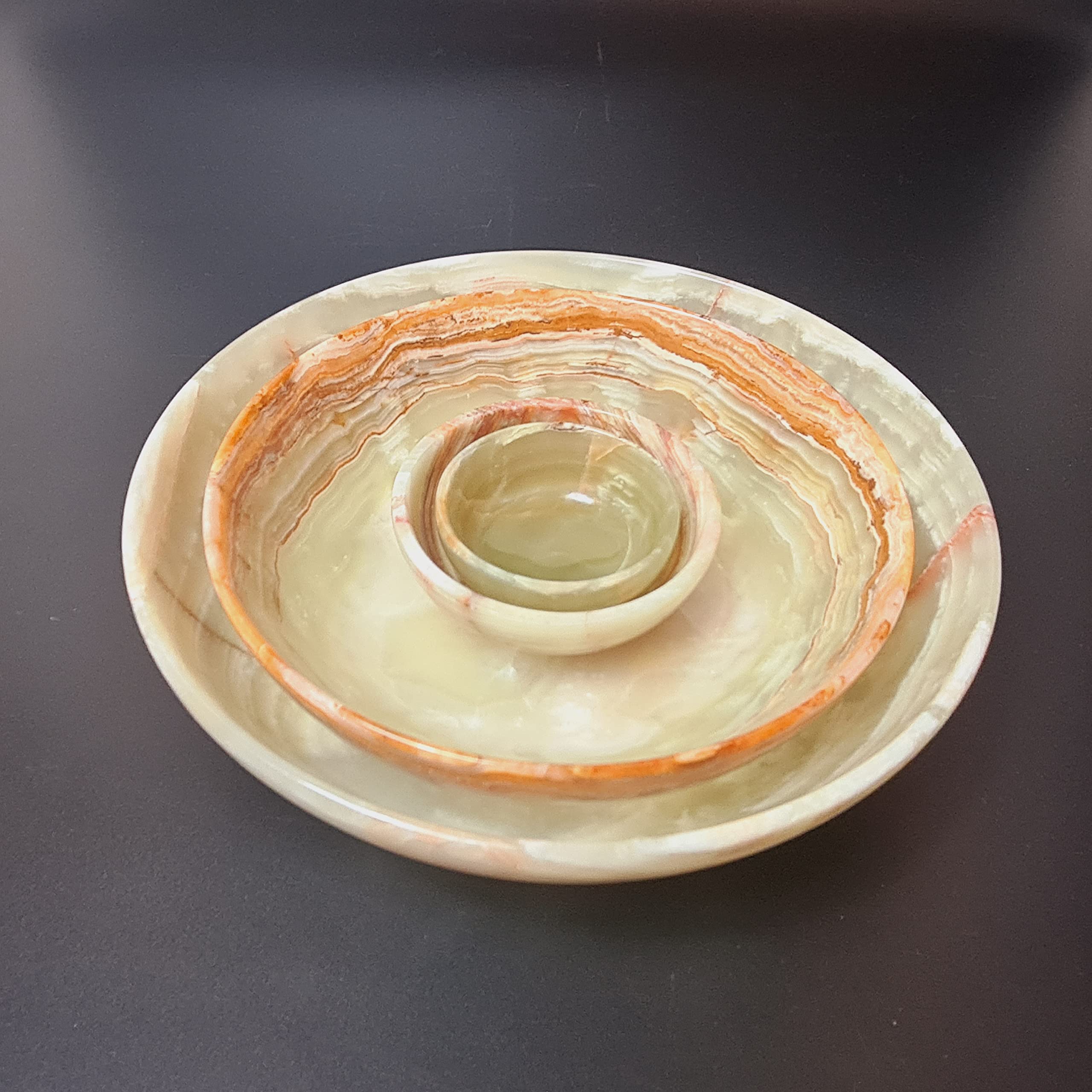 GSG Onyx Crystal Bowl in Various Sizes Crystal Bowl Made from 100% Pure Onyx Stone (10'')