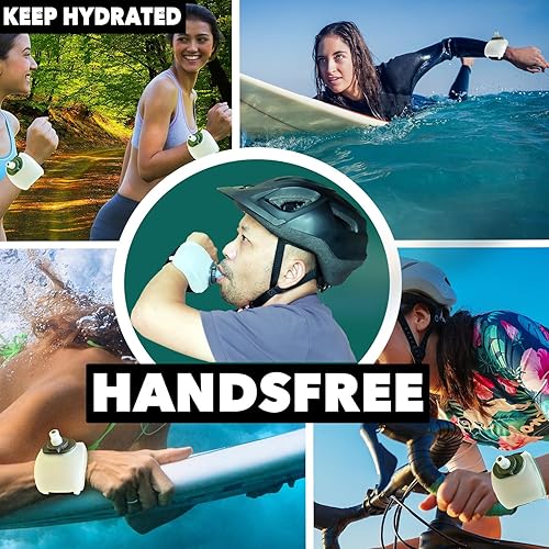 Miniatura 2 de Botella de agua para deporte plegable suave para correr, botella de muñeca portátil para ciclismo y senderismo, botella de silicona para manos