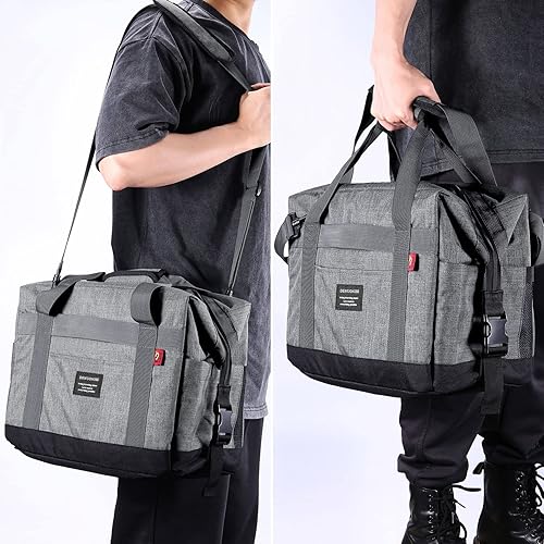 Miniatura 6 de Odoland Bolsa enfriadora plegable aislada, 1632 latas portátil con correas para los hombros, bolsa enfriadora a prueba de fugas para campamento,
