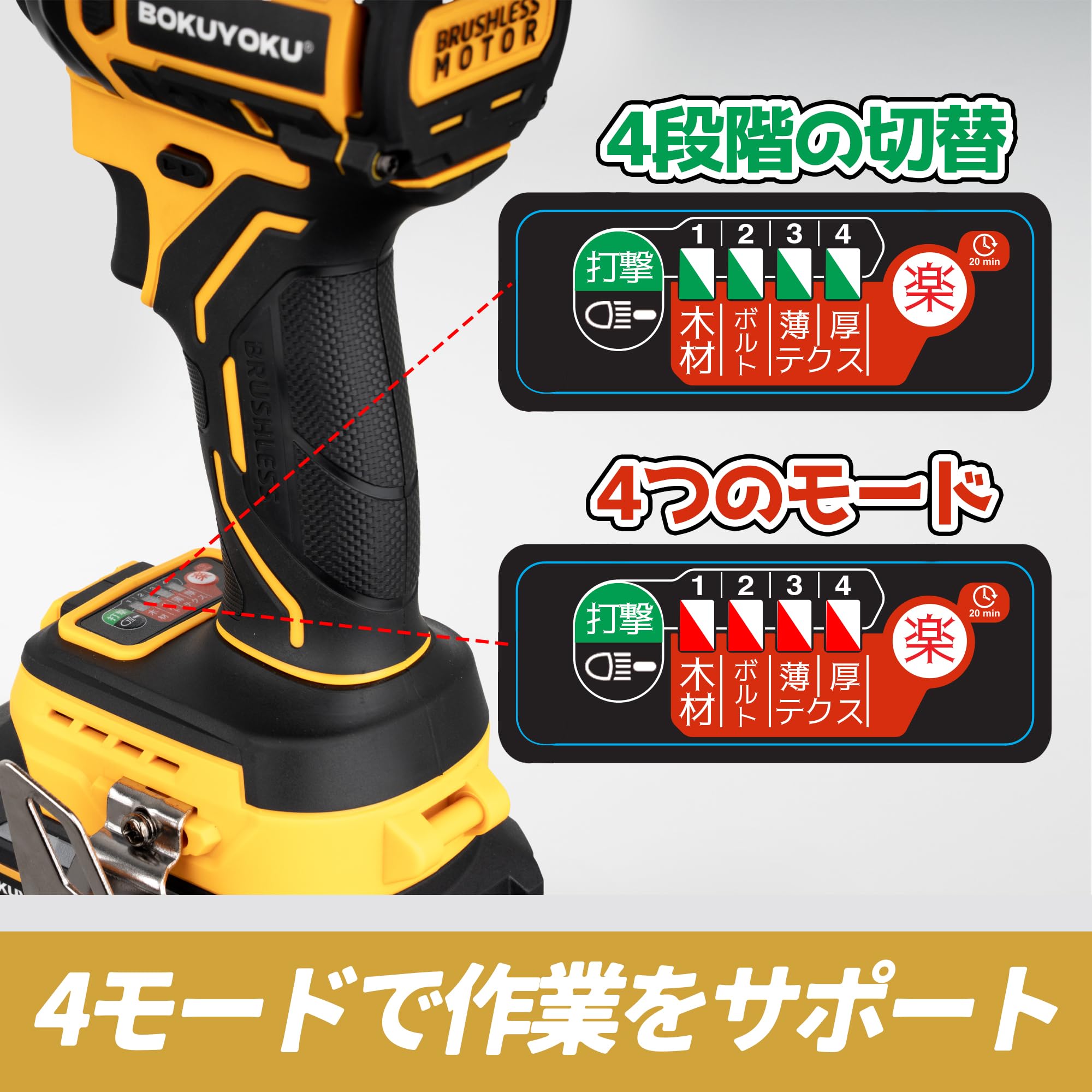 Amazon | Bokuyoku インパクトドライバー 手元ボタン機能 リング型無影