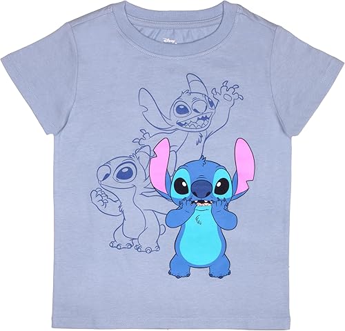 Miniatura 5 de Disney Lilo & Stitch - Juego de 4 piezas para niñas, paquete de 4 camisetas de manga corta para niños y niños pequeños