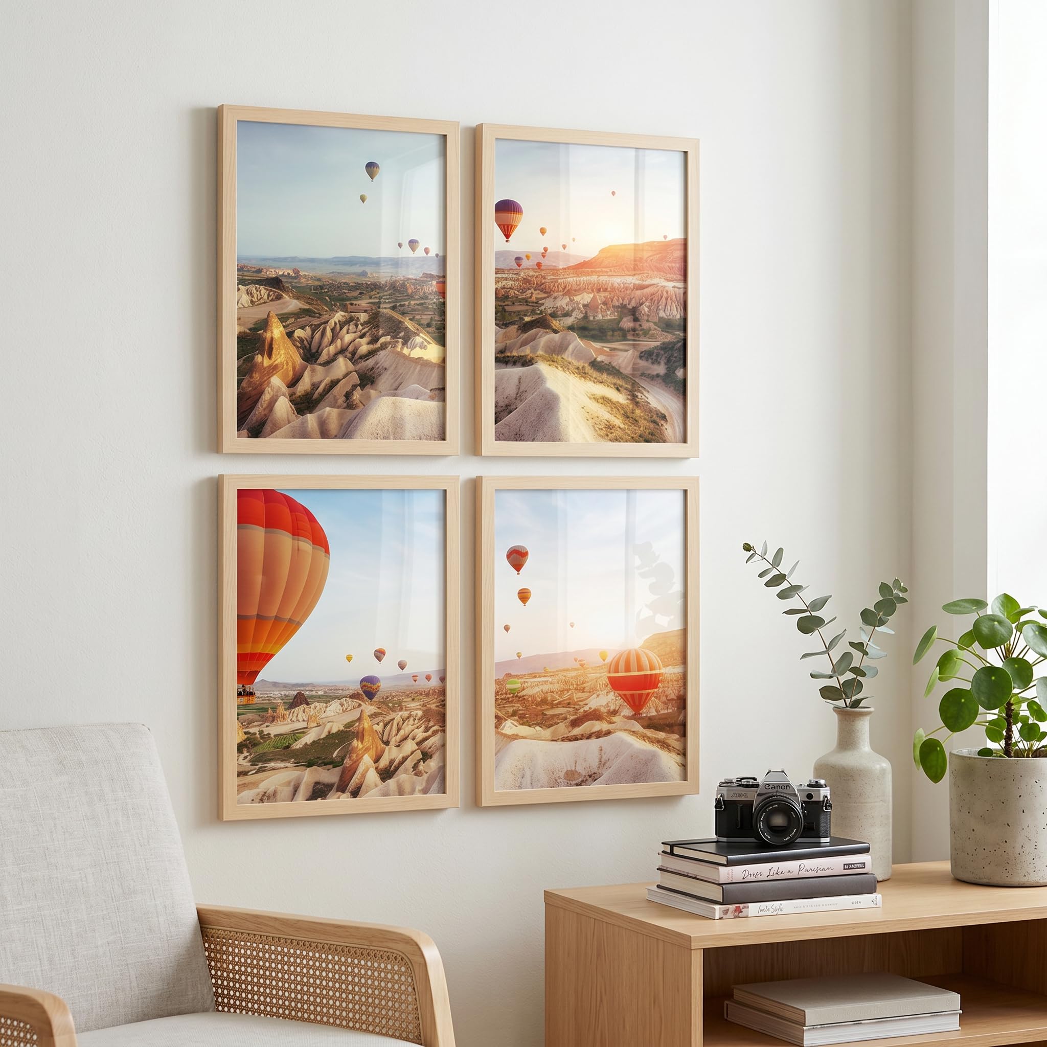 Amazon.co.jp: PHOTOLINI A4 額縁 21×30インチ 天然木 MDF 木製 4枚