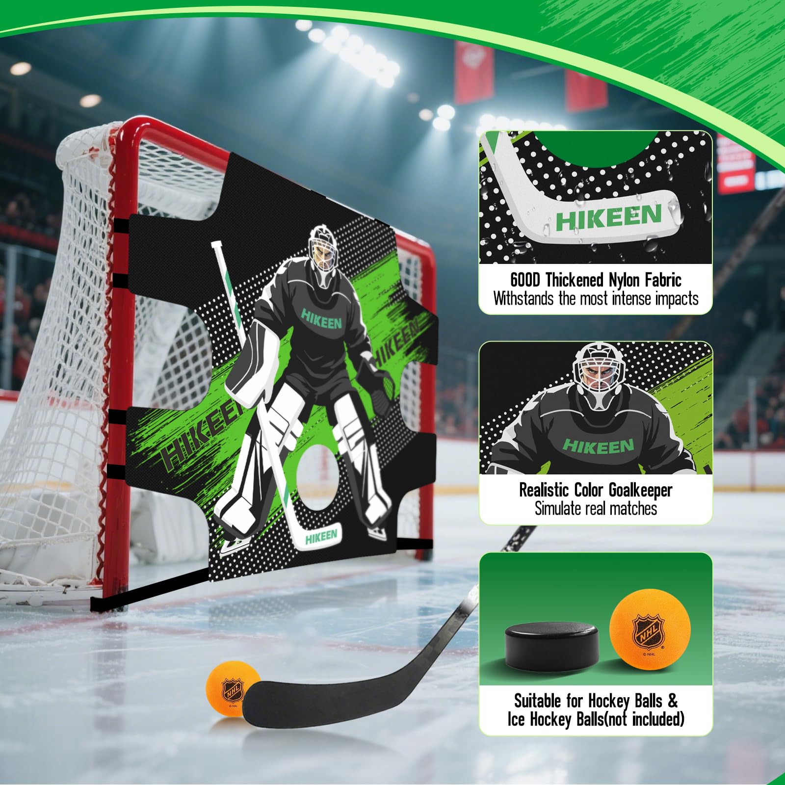 BOOSTEADY Cible de Gardien de But de Hockey de Qualité Supérieure, Cibles de Tir de Hockey sur Glace pour Filet avec 7 Trous de Cible pour Pratiquer à La Précision du Tir