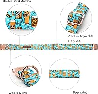 Vista 2 de Lionheart glory Collar de perro azul collar de verano para perro, collar de fiesta para perros machos o niñas, collares ajustables suaves