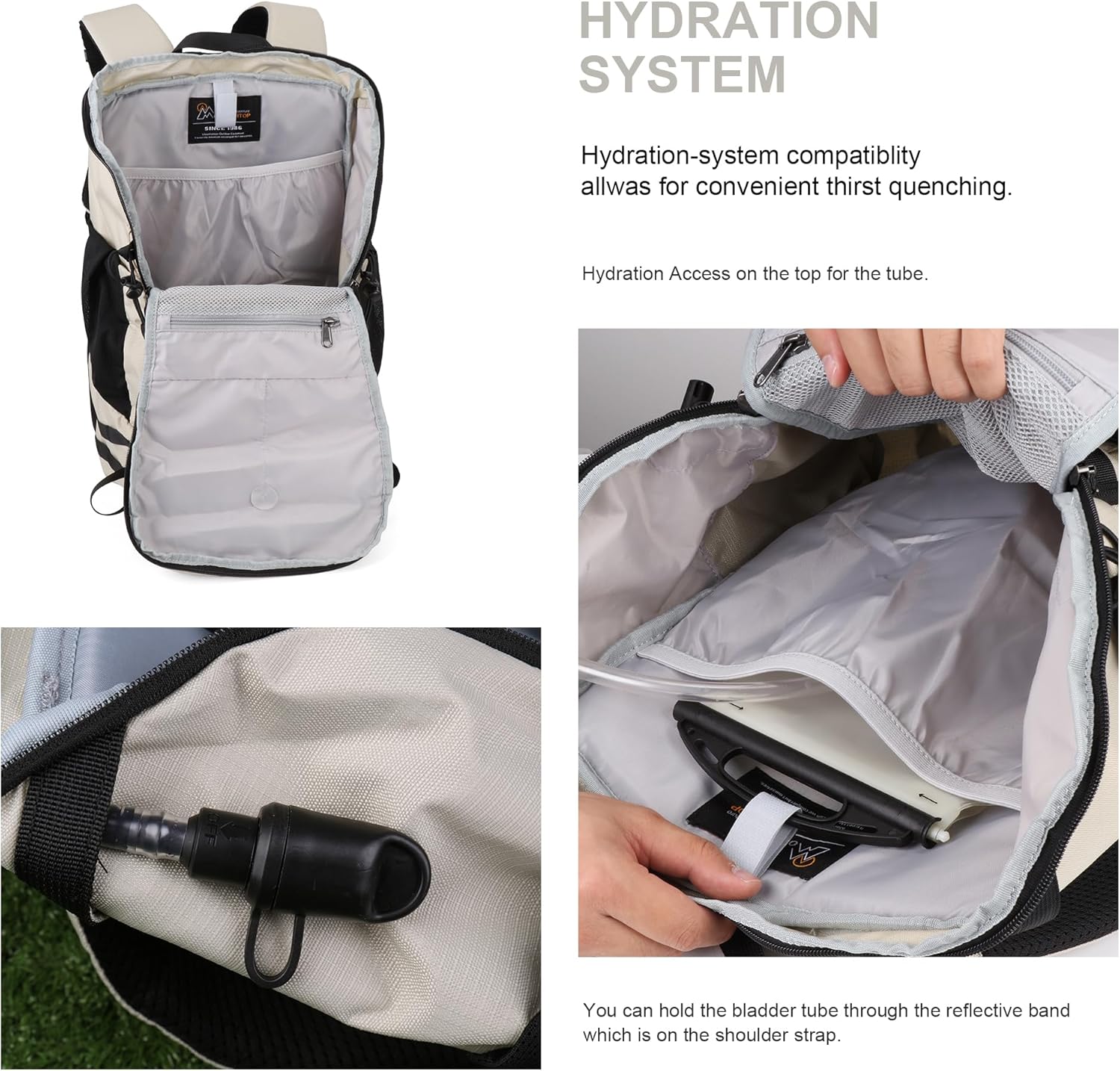 MOUNTAINTOP 35L Hiking Backpack, Lightweight Outdoor Travel Camping Daypack with Rain Cover for Men & Women（White） - Image 5