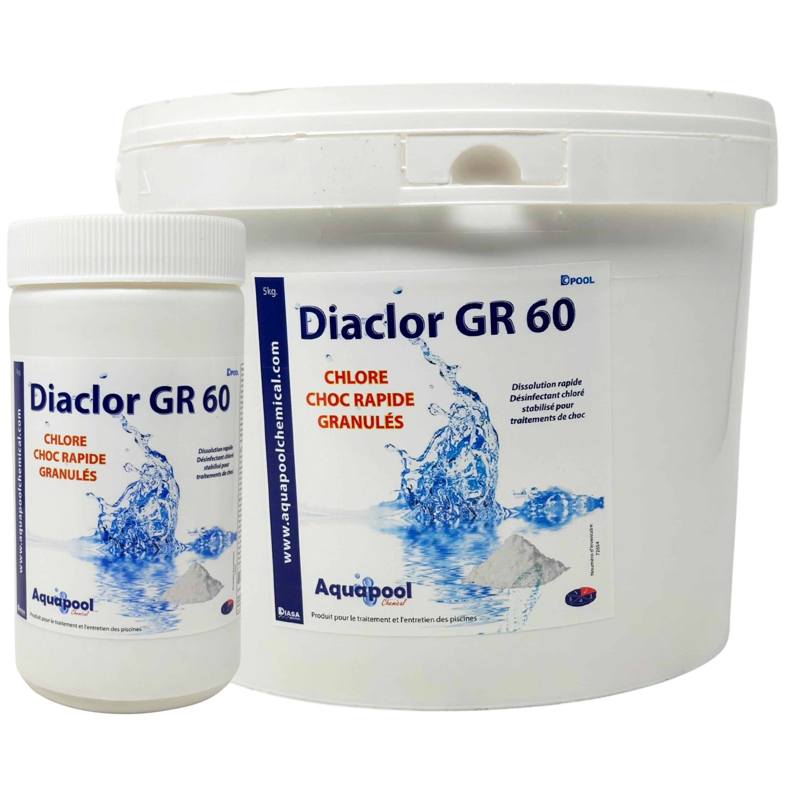 Chlore Choc Piscine – Traitement Eau Verte, Trouble, Algues et Les Micro-Organismes/Action Rapide, Entretien et rattrapage de l’Eau, Chlore Choc granulés 1kg et 5kg (5L)