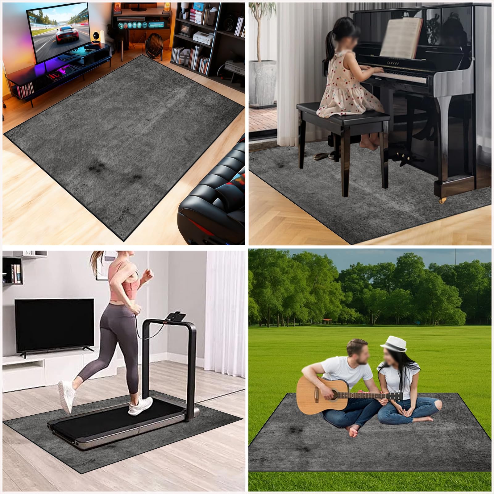 210 x 180 cm Tappetino per Batteria Acustica, Tappeto per Batteria Insonorizzato, Tappeto Professionale per Batteria e Strumenti a Percussione Elettronici per Grancassa Rullante e Altri Strumenti