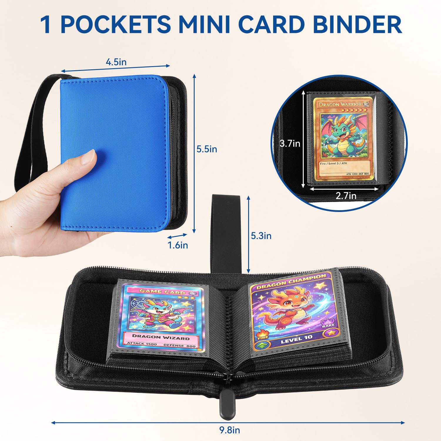 single card pokemon binder Mini Binder, EDUDIIU Card Extended Art Type:Extended Art with PSA label cutout for PSA Slab + Magnetic Case 100 cards) Package contains Arena Standard - Mono DRI