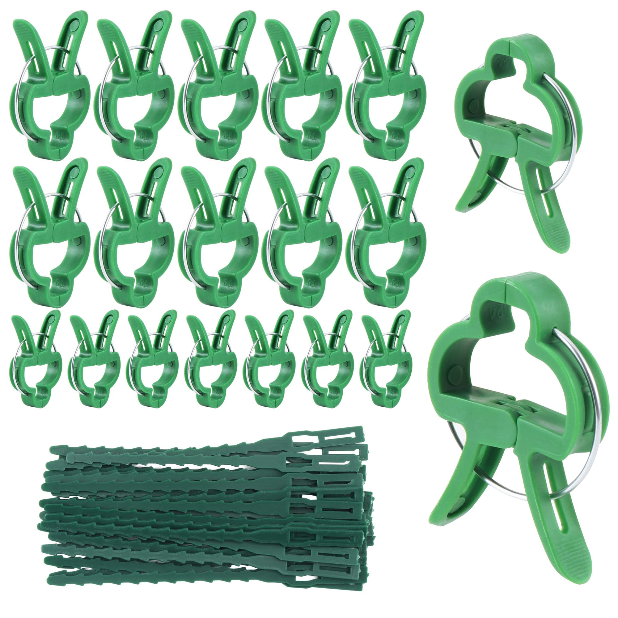 100 Clip Per Piante Da Giardino - Supporto Per Piante Rampicanti, Pomodori, 2x2.6cm, Verde - Foto 5