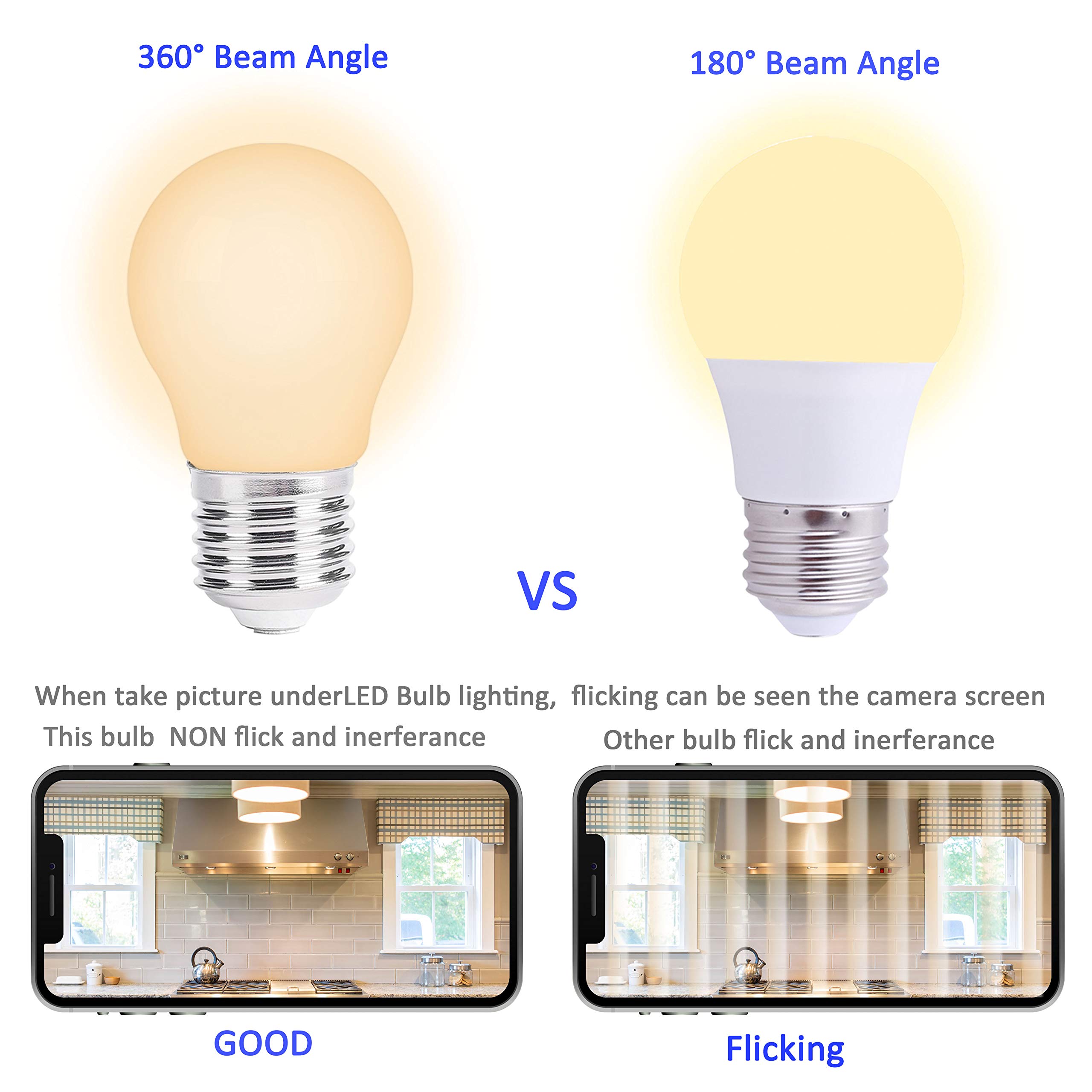 Bombilla LED para electrodomésticos para refrigerador, nevera, campana de microondas, repuesto para estufa, A15, 40 W, bombilla incandescente E26, base media, 120 V, 5 W, 500 lm, blanco suave, no 6