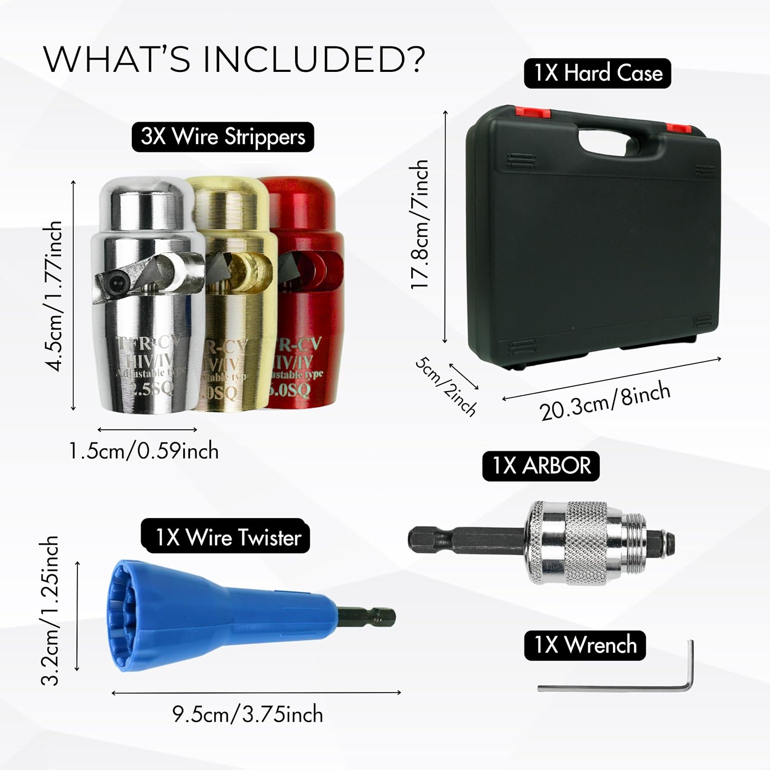 Wire Stripper for Drill, Wire Twister Tool for Drill, 14-12-10-8-6 Gauge drill wire stripper, wire twister, 6 In 1 Professional Electrician Wire Nut Twister for drill Stripping and Twisting Tool, 6pcs