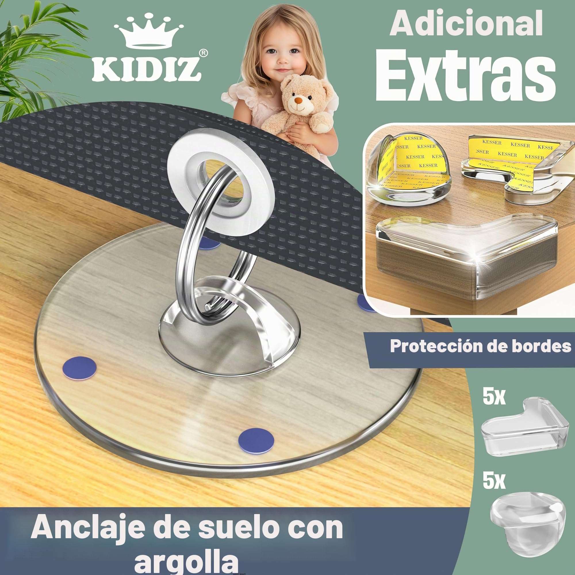 KIDIZ Valla para escaleras, rejilla de protección para puertas, extraíble 0-180 cm, protección contra niños y mascotas, rejilla de protección para escaleras y puertas, rejilla de cierre con anclaje de
