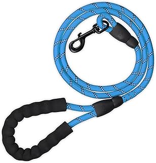 Relaxdays Reflective Dog Lead, 150 cm, Padded Loop, Lead Small & Large Dogs, up to 50 kg, Nylon, Blue product image