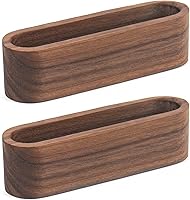 Vista 9 de AUEAR, Paquete de 2 tarjeteros de madera para escritorio, organizador de exhibición de madera, soporte de escritorio para oficina, mesa, rectangular