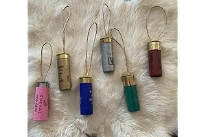 5 Shotgun Shell Christmas Tree Ornaments Trap Shoot Country Rustic Redneck Wedding Decor Ornament (Red)