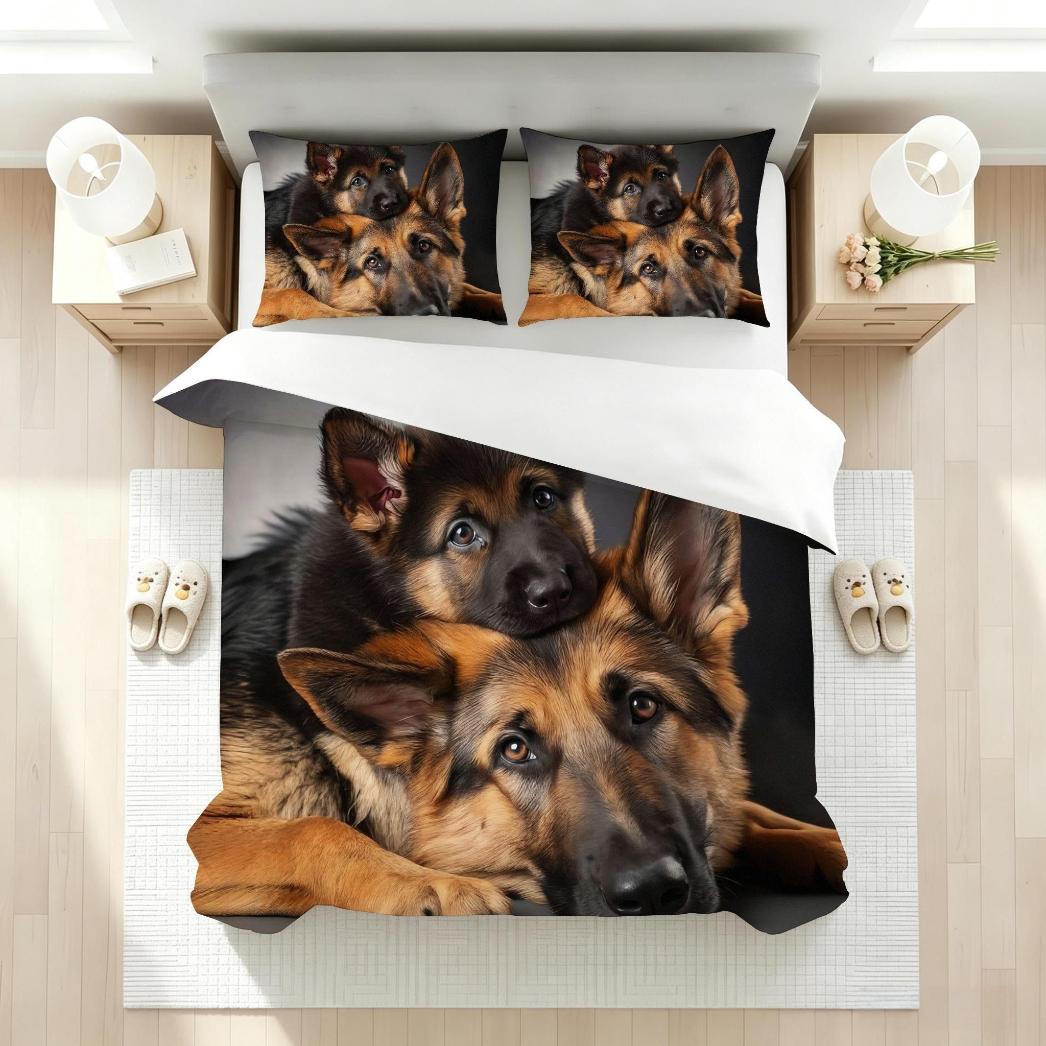 Copripiumino Matrimoniale Cane Giallo 260x240, ZW588 | Traspiranti Durevoli Microfibra, per Tutta la Famiglia, Matrimoniale, per Tutte le Stagioni, con 2 Federe 50x80 cm