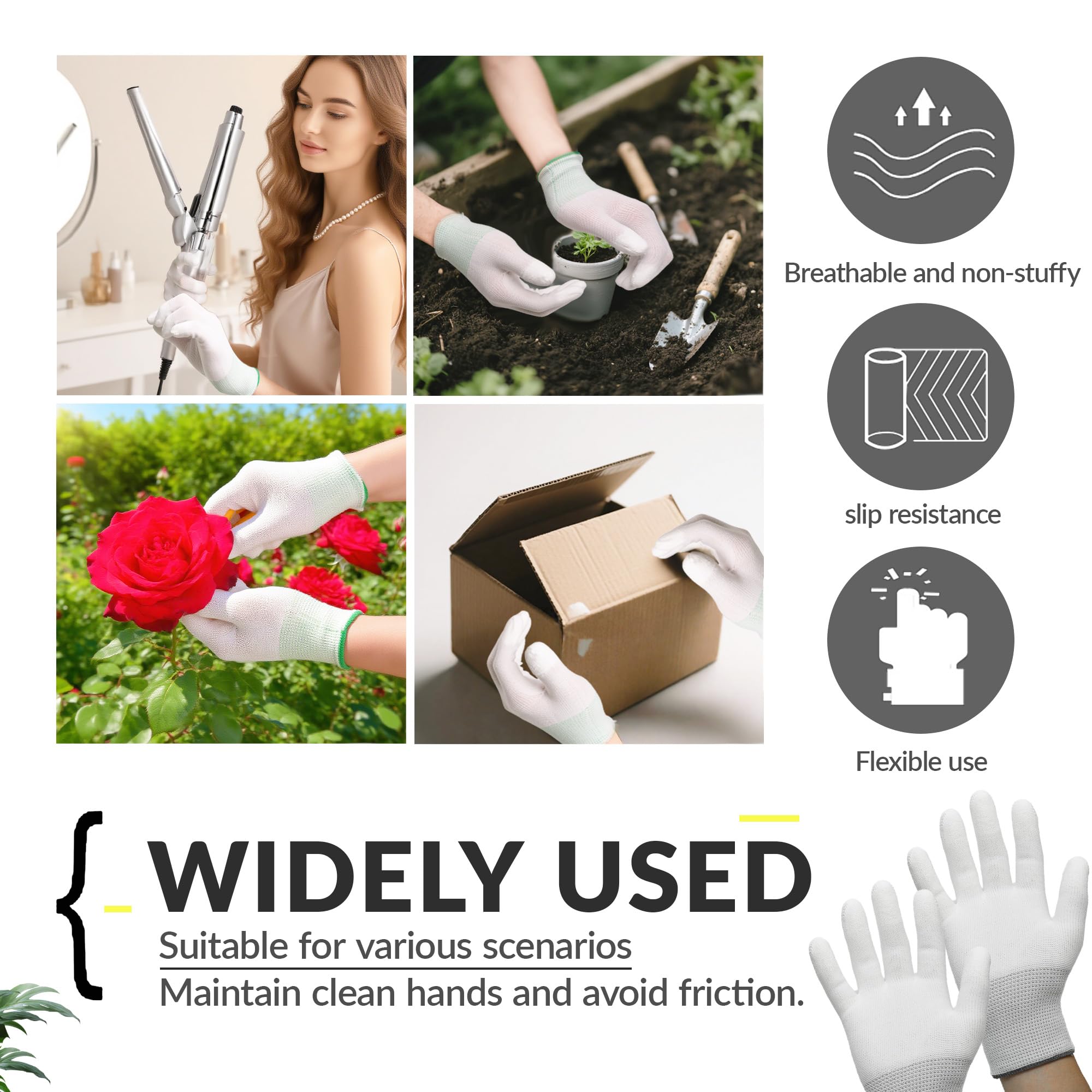 OBYJCA Lot de 2 paires de gants résistants à la chaleur pour coiffure, protection contre la chaleur pour coiffure, blocage de la chaleur pour bouclage, fer plat et baguette à boucler, rose et vert