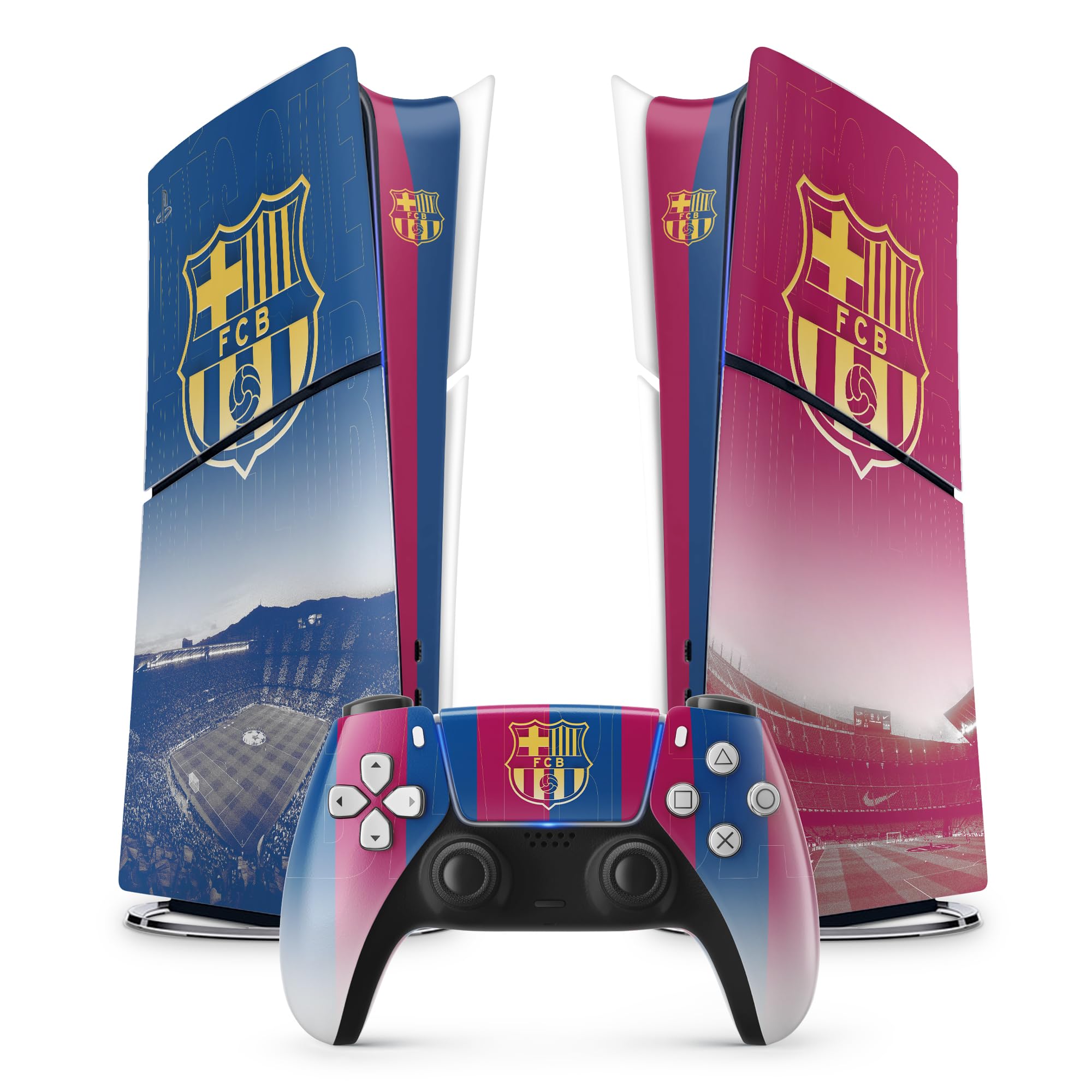 Aufkleber PS5 Barca, Aufkleber für Playstation 5 Fußball, Konsole und Controller, Slim Digital, Skin Barcelona PS5 (1 Controller)