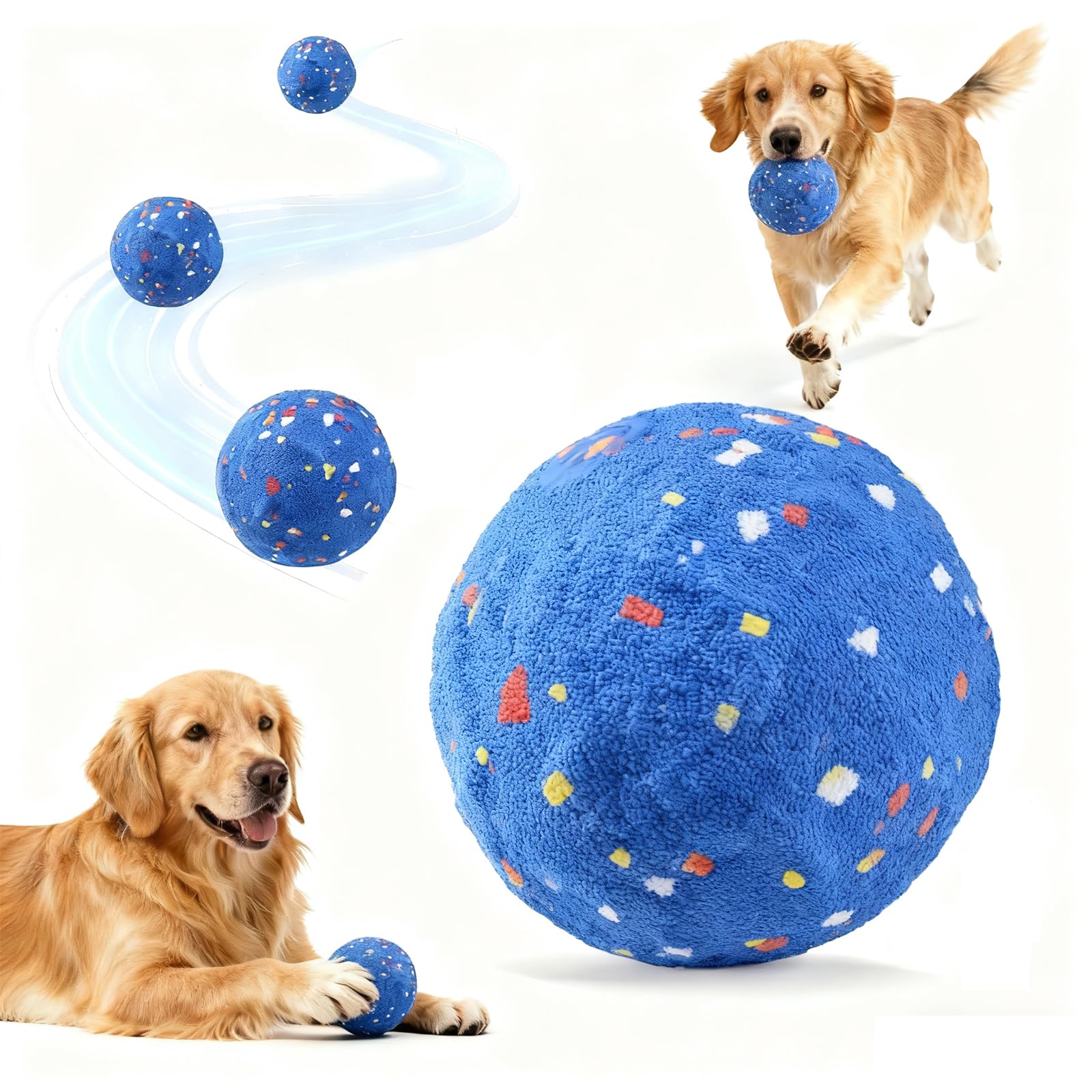 Smart Interactive Dog Toy Automatic Moving Bouncing and Stimulation Interactive Dog Ball Pet-Safe E-TPU Material IP54 Waterproof Rating