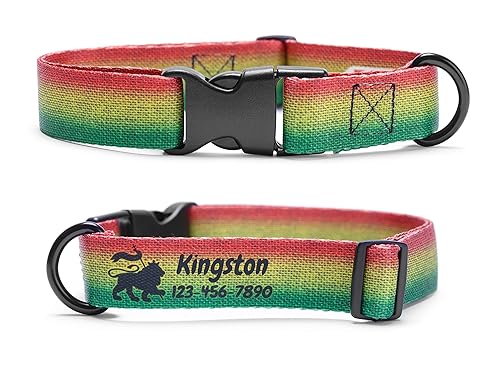 Reggae Rasta Dog Collar Personalized (Small 58)