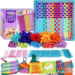 KitHaven Sturdy Weaving Loom kit with Craft Loops & Locking Pins for Kids & Adults – Potholder Loom Making Toy with Portable Bag, Loom Knitting Kits and Birthday Gifts for Kids Ages 5 to 13
