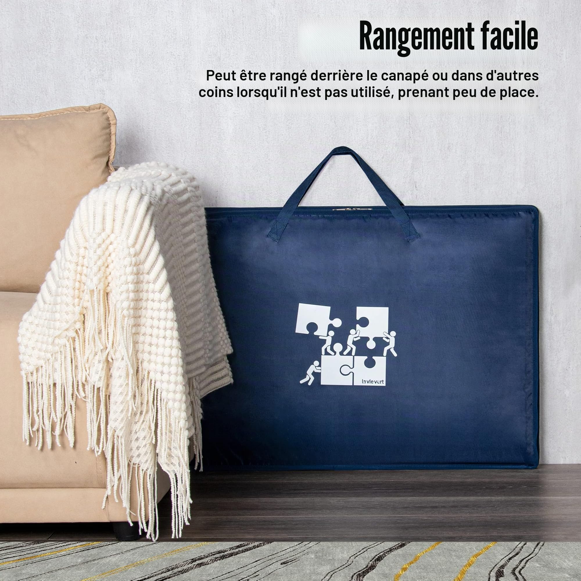 Lavievert Planche de Puzzle de 1000 pièces avec Housse rembourrée, étui Portable avec 4 Plateaux de tri et Planche Amovible, Plateau de Rangement pour Puzzle avec Surface antidérapante pour Adultes