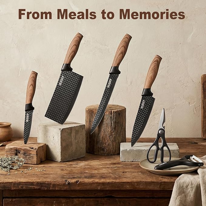 Set Cuchillos Cocina 6 Piezas Acero Inoxidable Madera Caja miniatura 9