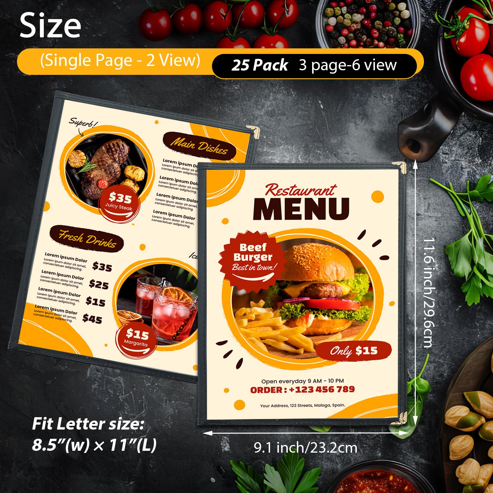 Snapklik.com : FLKQC 25 Pack Menu Covers 8.5 X 11
