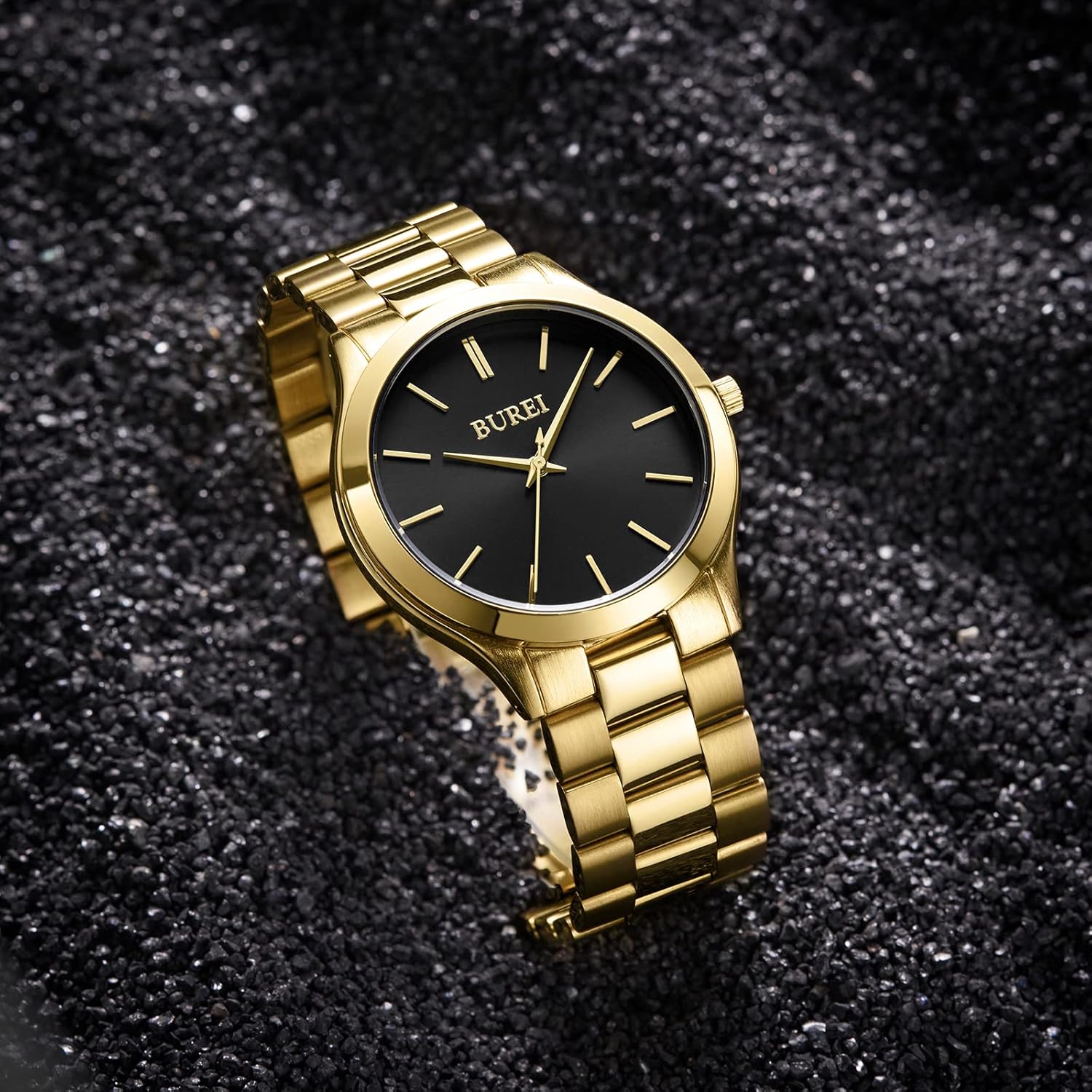 BUREI Men Watches Gifts for Men Fashion Stainless Steel Analog Quartz Waterproof Watches for Mens - Image 3