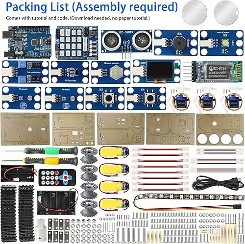 Miniatura 7 de straysnail Robot de programación 4WD, robot de codificación para Arduino para Uno R3, infrarrojo IR y control remoto por aplicación (iOS y Android),