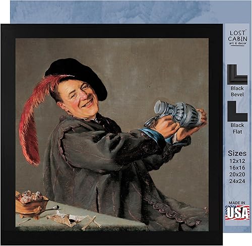 Jolly Toper por Judith Leyster - Póster enmarcado para decoración de pared, pintura de obras de arte finas, pósteres e imágenes, impresiones de