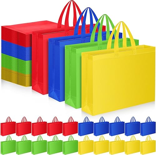 Silkfly 100 bolsas tejidas reutilizables de Halloween a granel, bolsas de compras de otoño de Acción de Gracias, bolsas de compras para cumpleaños,