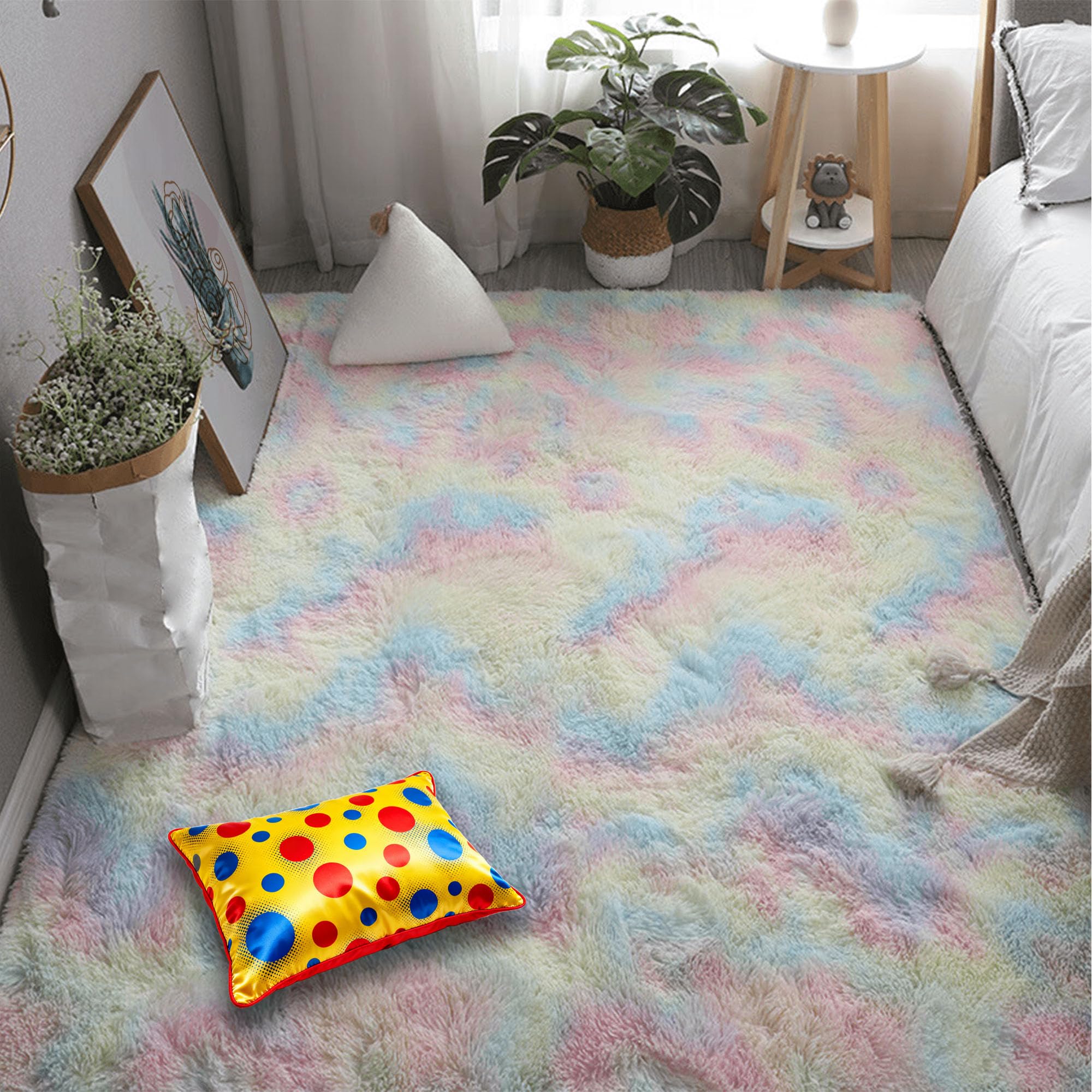 Tapis de cuisine et salon lavable 270x520 cm grand tapis à poils longs multicolore moderne