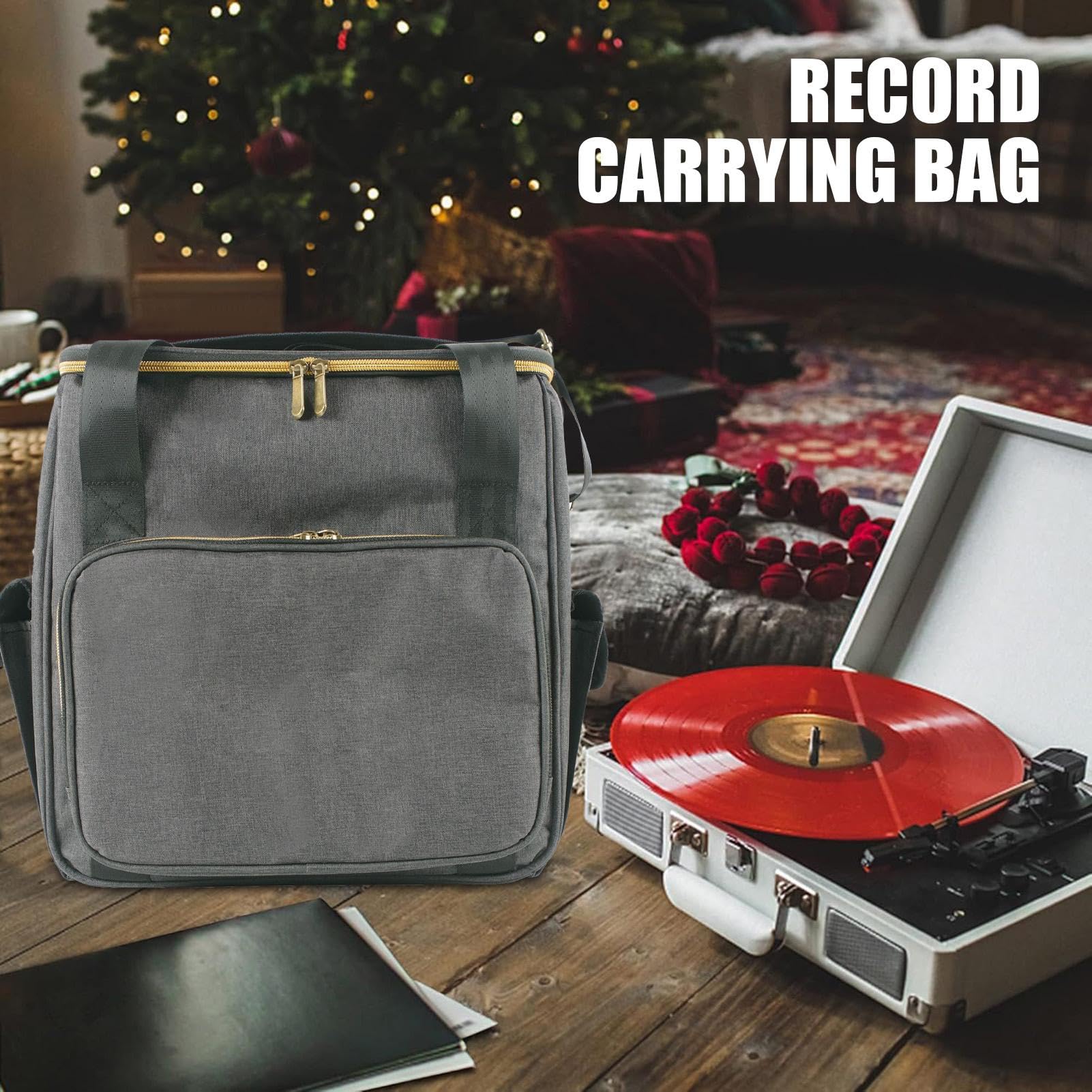 Schallplatten Aufbewahrungsbox Große Kapazität multifunktional tragbar | Reise-Organizer Tasche CDs für Zuhause LP Album Musik Lagerung Schutz Portable Tasche Organisation Wohnzimmer
