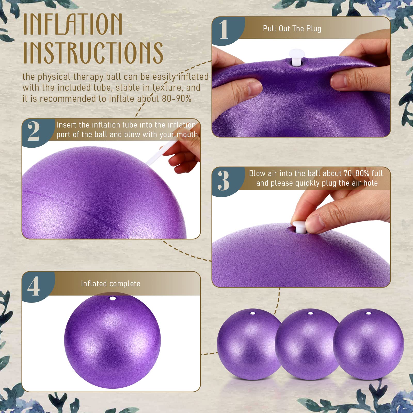 Hungdao 24 Pcs Small Pilates Ball 9 Inch Exercise Ball for Yoga Classroom Core Ball Barre Ball for Aerobics Classes Yoga Ball for Bender Training Physical Therapy Balance Stretching