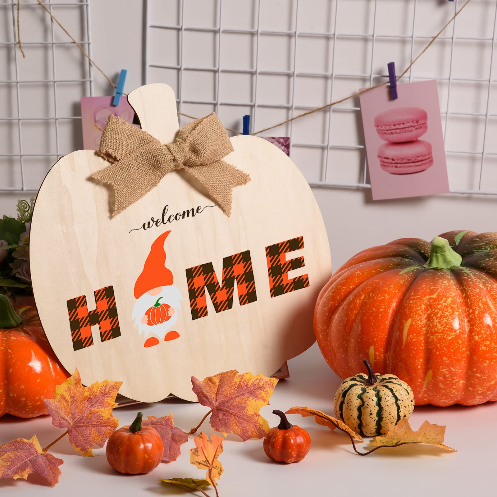16 Pack Unfinished Wood Pumpkin Cutouts - DIY Wooden Ornaments For Fall, Thanksgiving & Christmas Crafting - View #3