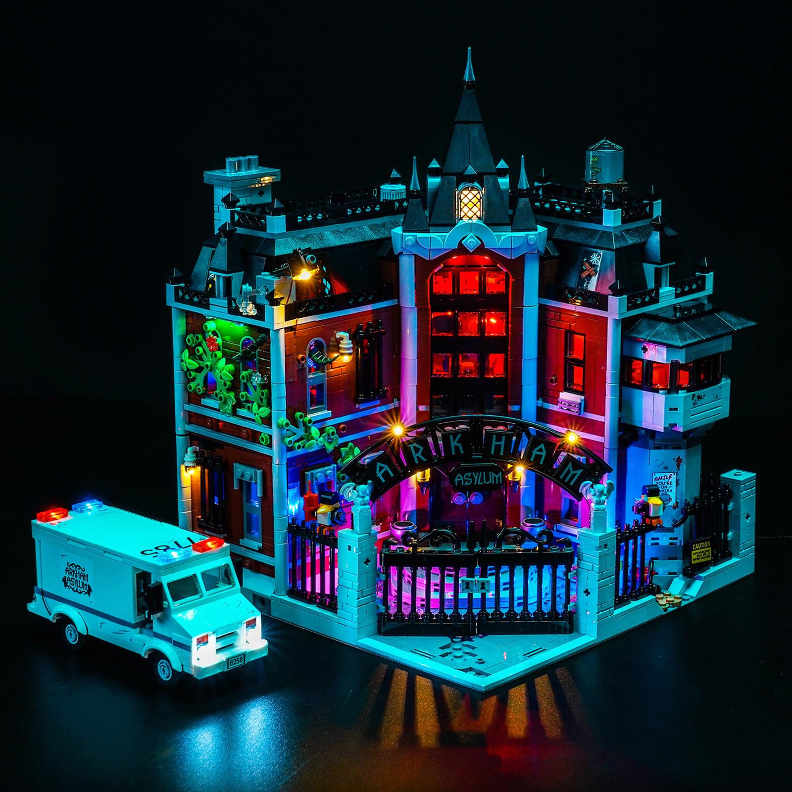 LocoLee Led Light Set Compatible with Lego 76300 Arkham Asylum Led Decoration Lighting Kit Compatible with Lego 76300 Building Blocks Model,Only Lights Set,No Model