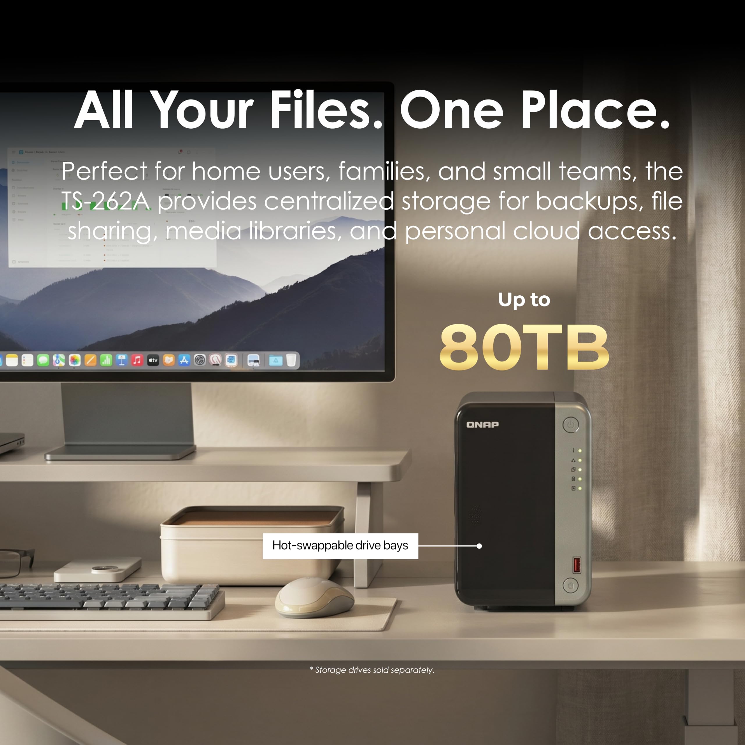 Amazon.co.jp: QNAP TS-262A-4G 2ベイデスクトップNAS。 | Intel