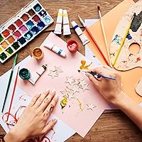 Vista 3 de Gejoy 500 piezas de estrellas de madera sin terminar, adornos de madera en blanco para manualidades, Día de los Caídos, Independencia, 4 de julio