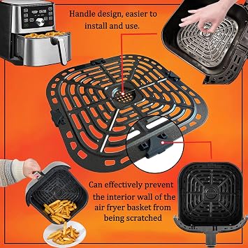 6QT Air Fryer Grill Crisper Plate for Instant Pot Vortex Plus 6 in 1 6QT XL Air Fryer, Premium Air Fryer Grill Pan Rack Tray Insert Grate Grid Shelf for 6QT Instant Air Fryers, Dishwasher Safe