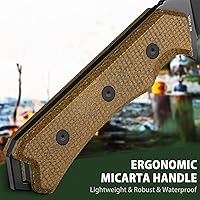 Vista 3 de NedFoss BOAR Survival Knife with Fire Starter, 4.1" D2 Steel Full Tang Hunting Knife, Kydex Sheath, Micarta Handle