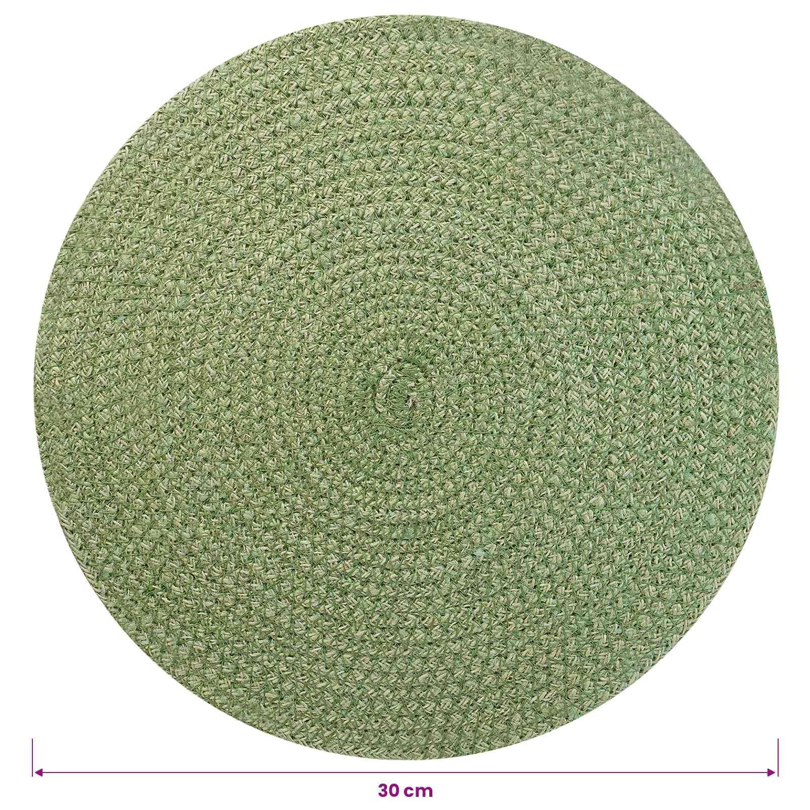 Jute-Untersetzer 12 Stuck Olivgrun 30 cm 100% Jute | Rustikales Design, strapazierfahig, fur taglichen Gebrauch, pflegeleicht mit feuchtem Tuch