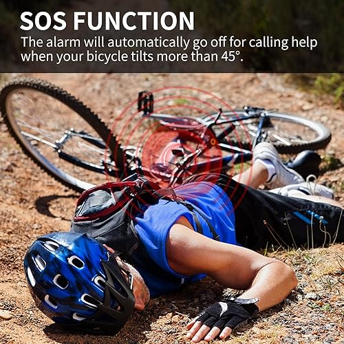 Miniatura 76 de Juego de 2 alarmas inalámbricas para bicicleta con control remoto, alarma antirrobo, alarma inalámbrica con sensor de movimiento, alarma impermeable