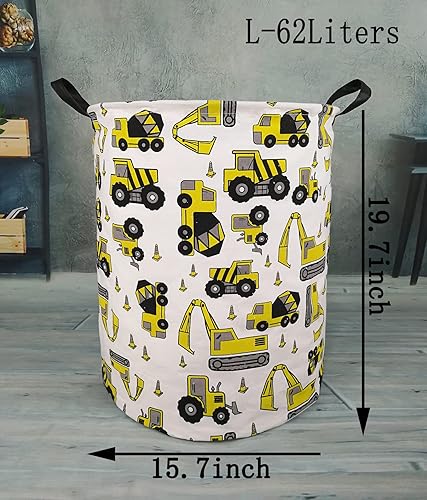 Miniatura 9 de KUNRO canasta redonda grande para almacenamiento, con cubierta impermeable, organizador para la ropa sucia, para la habitación de los niños, para