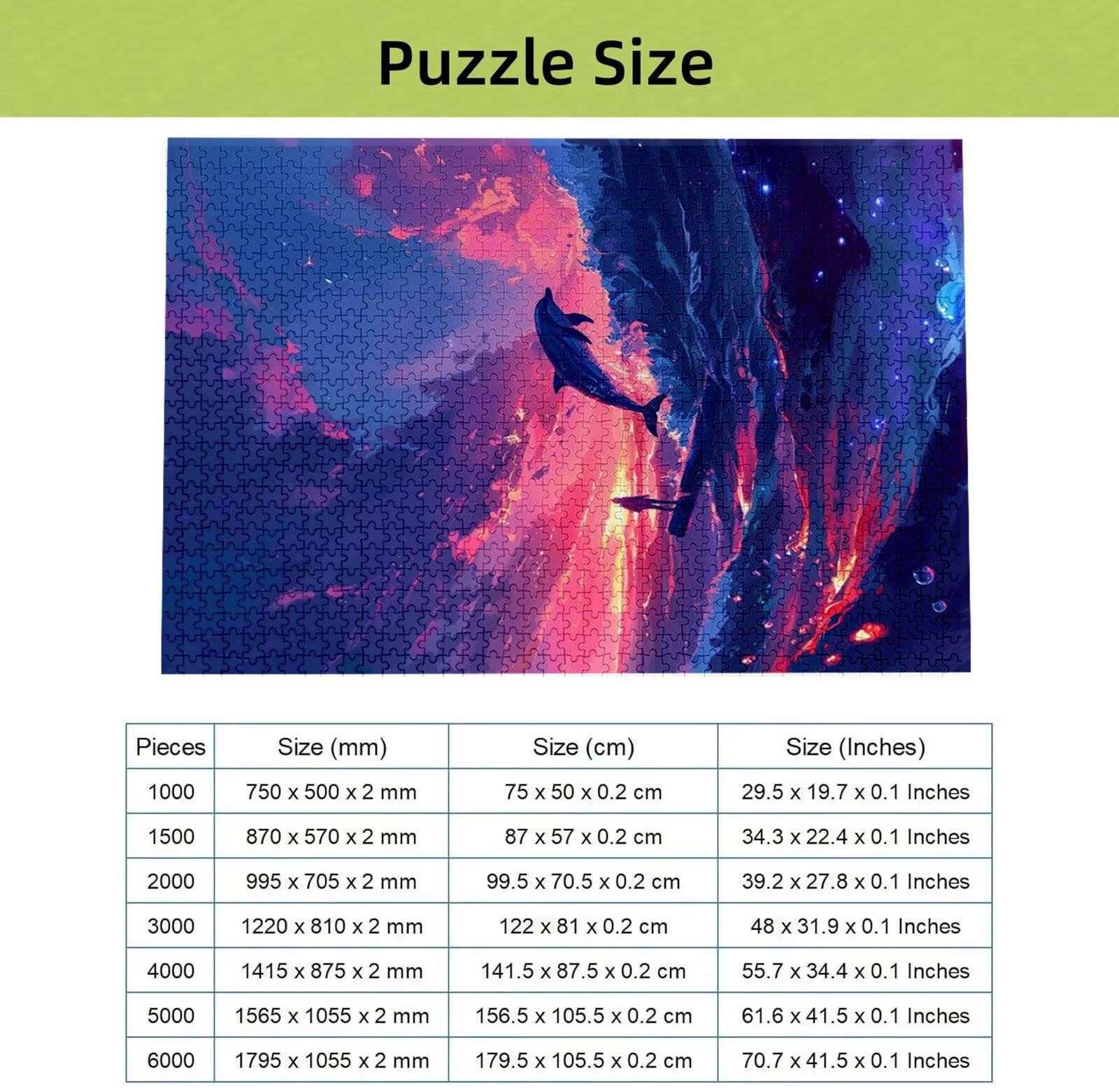 Puzzle 3000 sztuk Delfin, Ocean Puzzle 3000 sztuk dla dorosłych i nastolatków, drewniane puzzle z wykwintnym opakowaniem, rodzinne gry edukacyjne, prezenty świąteczne do domu H-6029