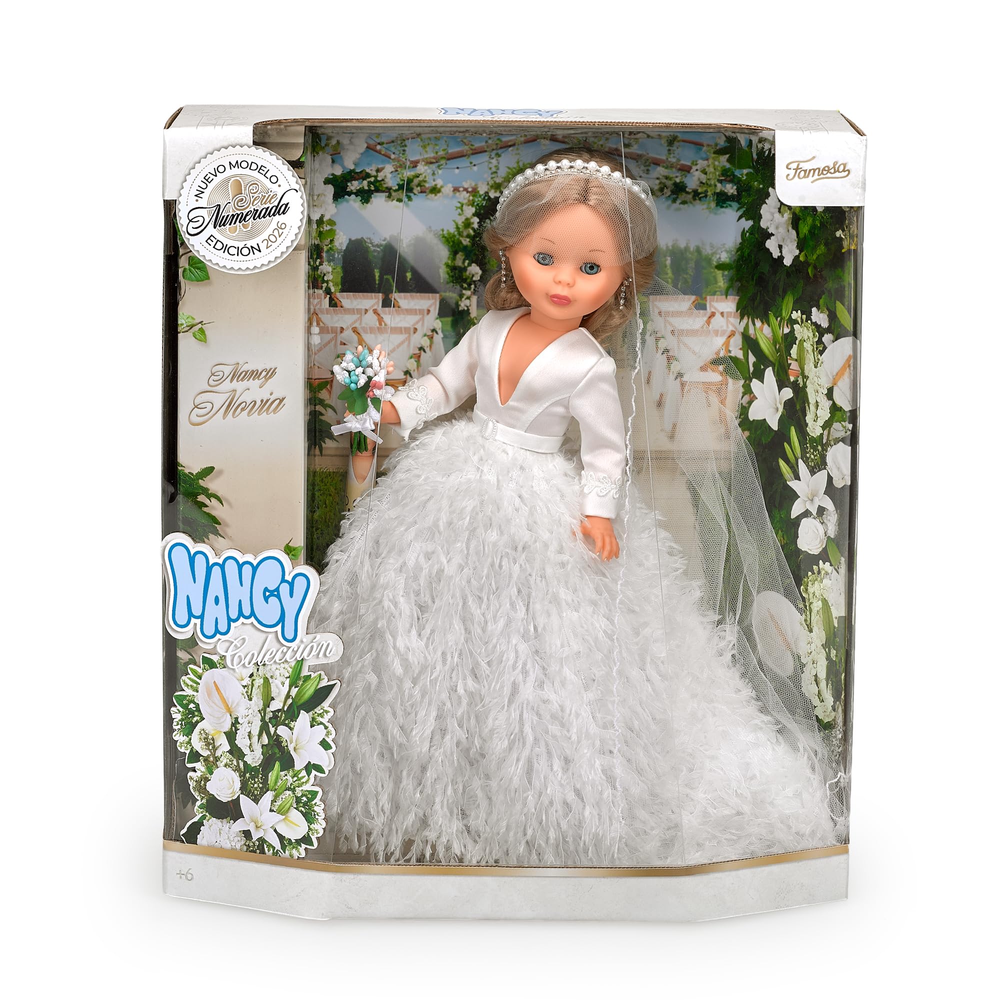 Nancy Collezione Novia, bambola edizione speciale con vestito, velo e tiara