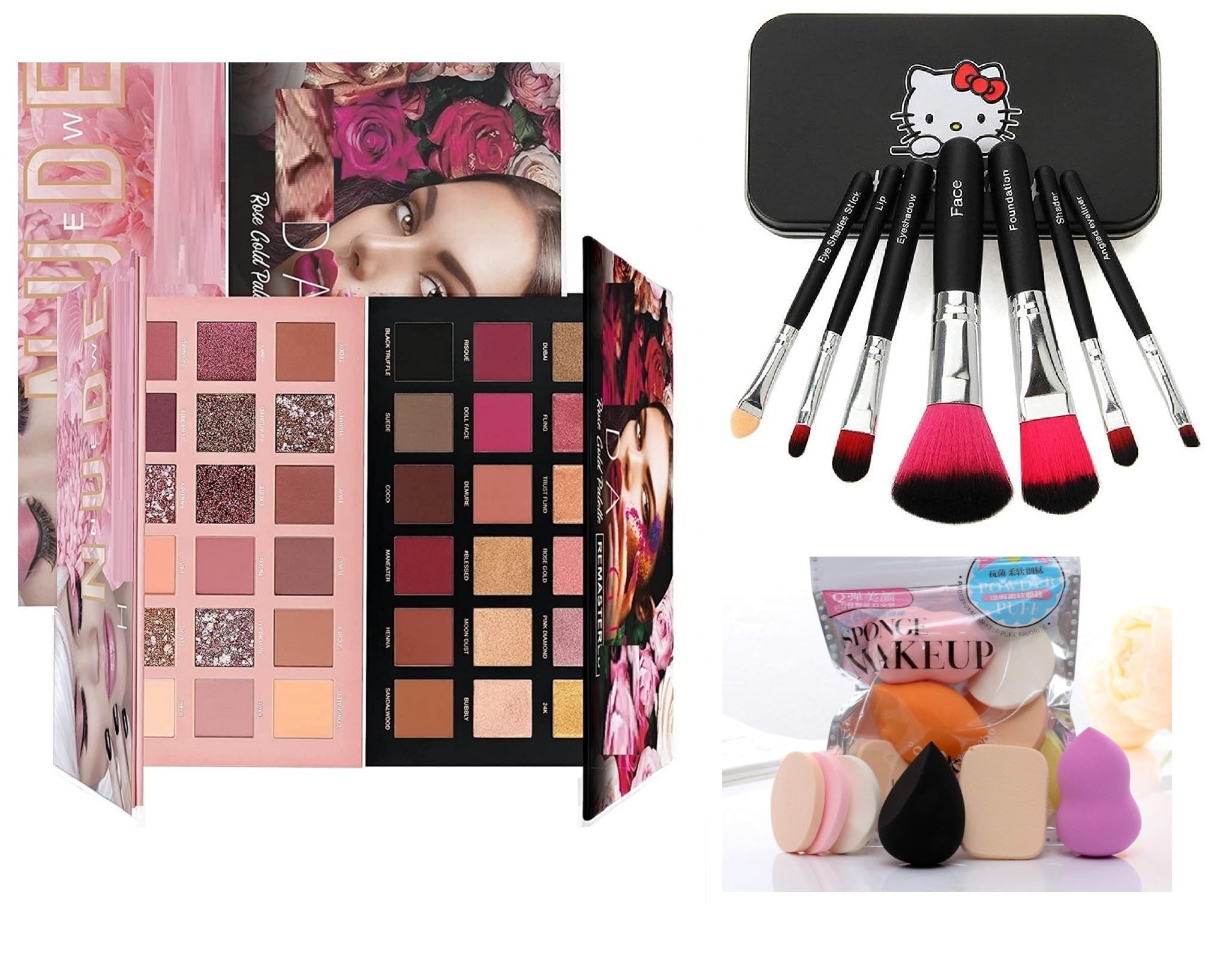 Insta Beauty Rose Gold Remastered Edition + Nude Edition Eyeshadow Makeup Kit Powder (Combo Of 2 Eyeshadow) Matte And Shimmers Finish (Combo - 1)