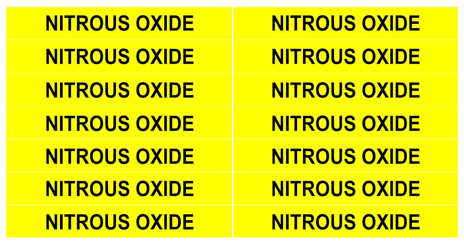 NITROUS OXIDE ____Gas Pipe Tubing Labels__ 3/8" Height, 3" Width, Black