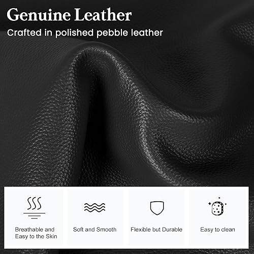 Miniatura 7 de befen Bolsos cruzados de cuero genuino para mujer, bolso de hombro ligero mediano antirrobo con cartera RFID integrada